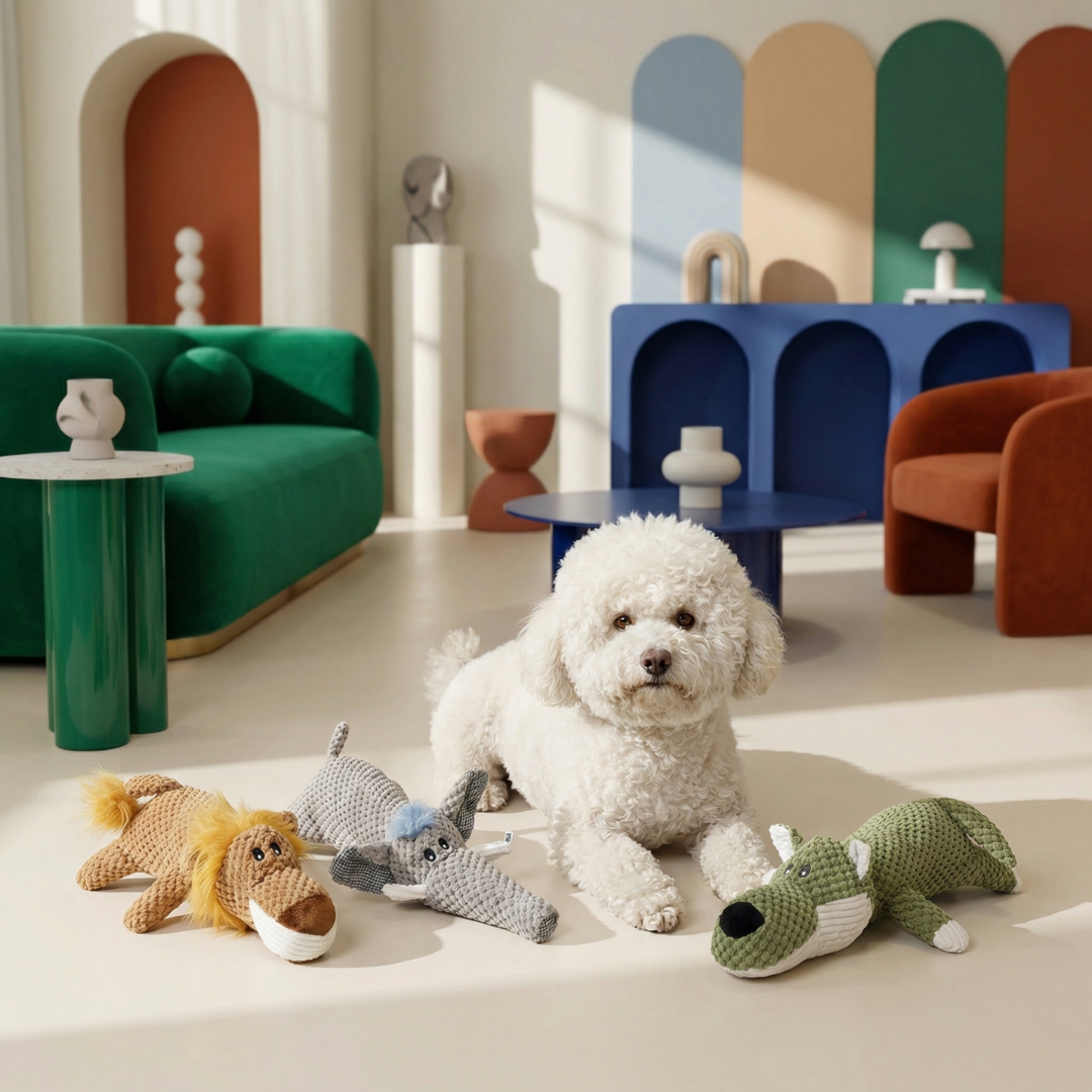 Snuggle Buddy Plush Dog Chew Toy