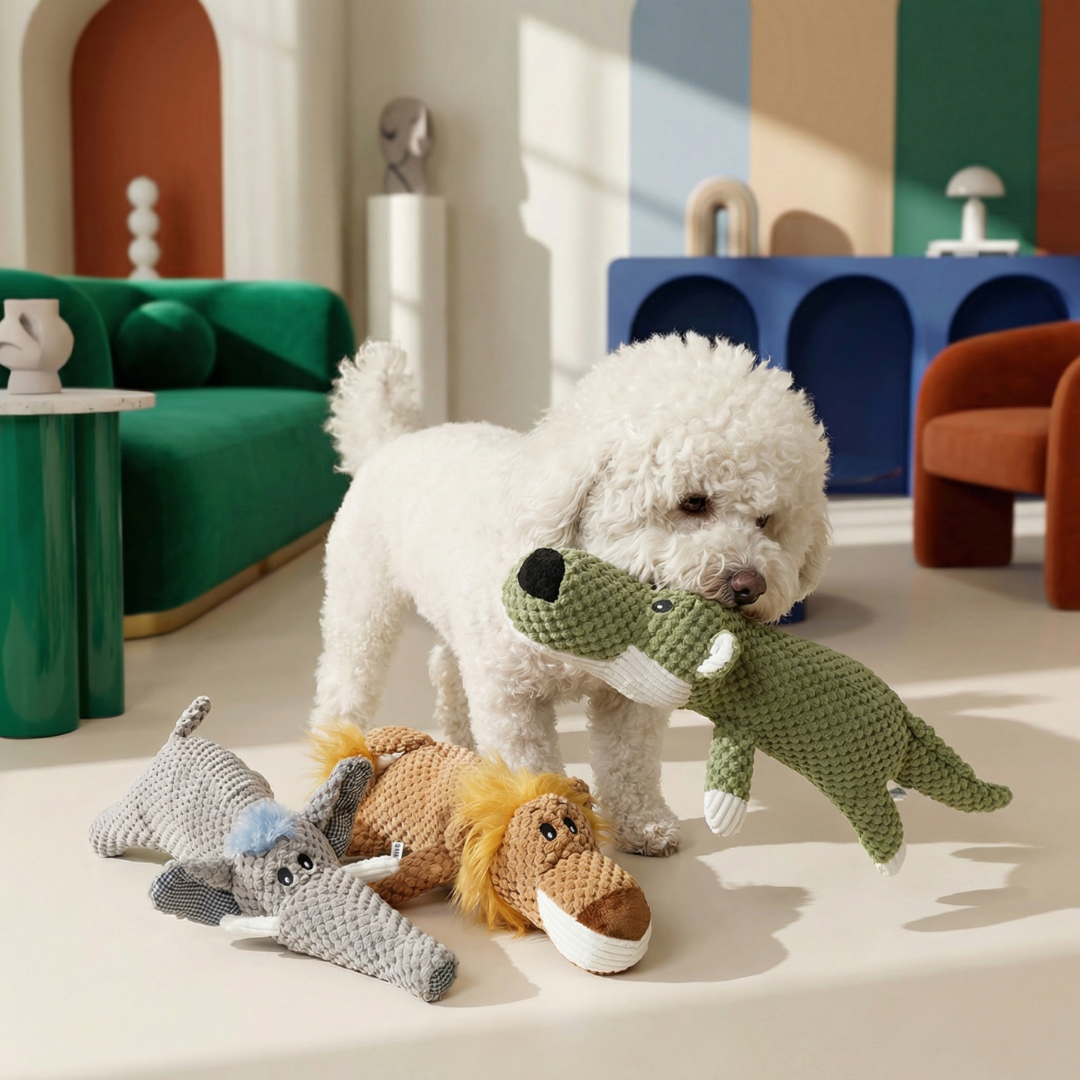 Snuggle Buddy Plush Dog Chew Toy