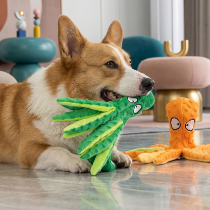 Octo Plush Squeaky Dog Toy