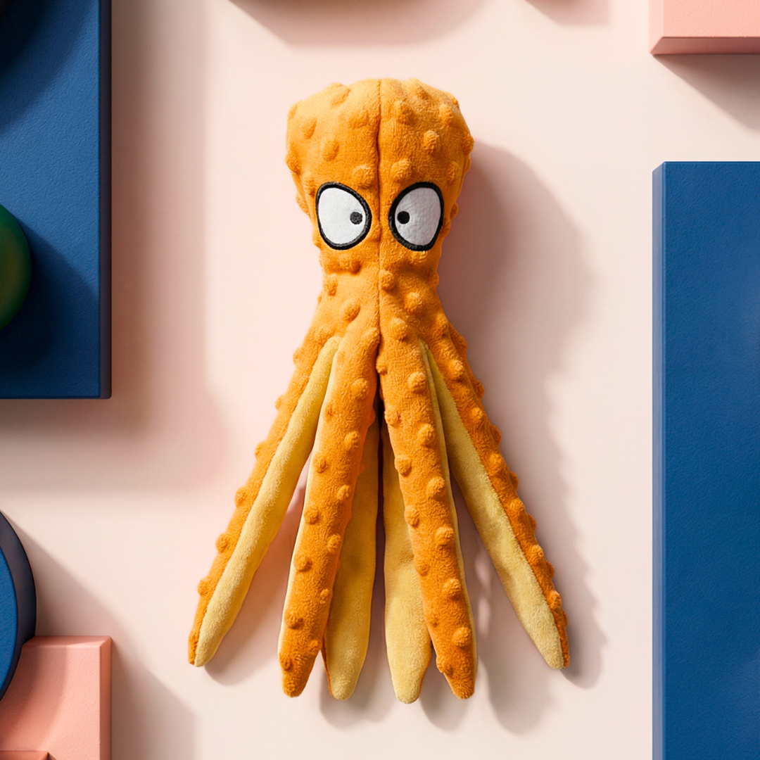 Octo Plush Squeaky Dog Toy