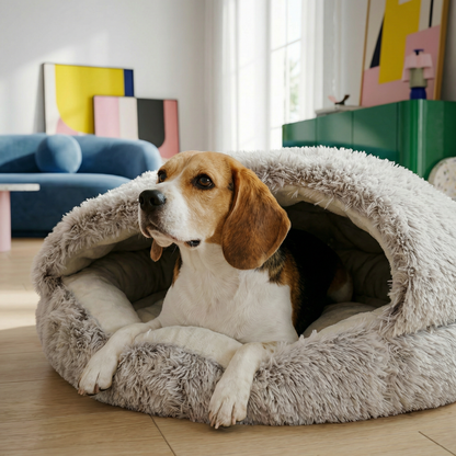 Cozy Shell Cave Pet Bed