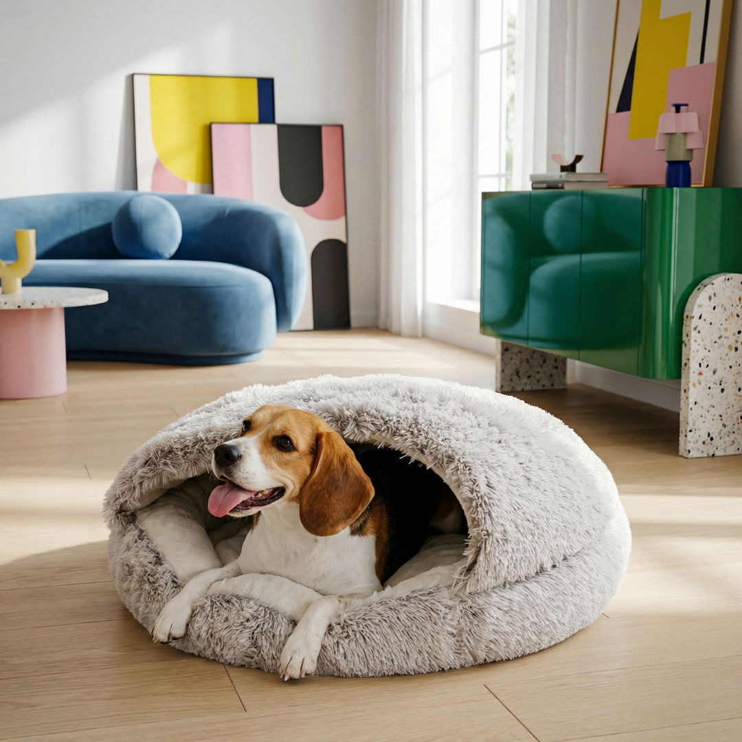 Cozy Shell Cave Pet Bed