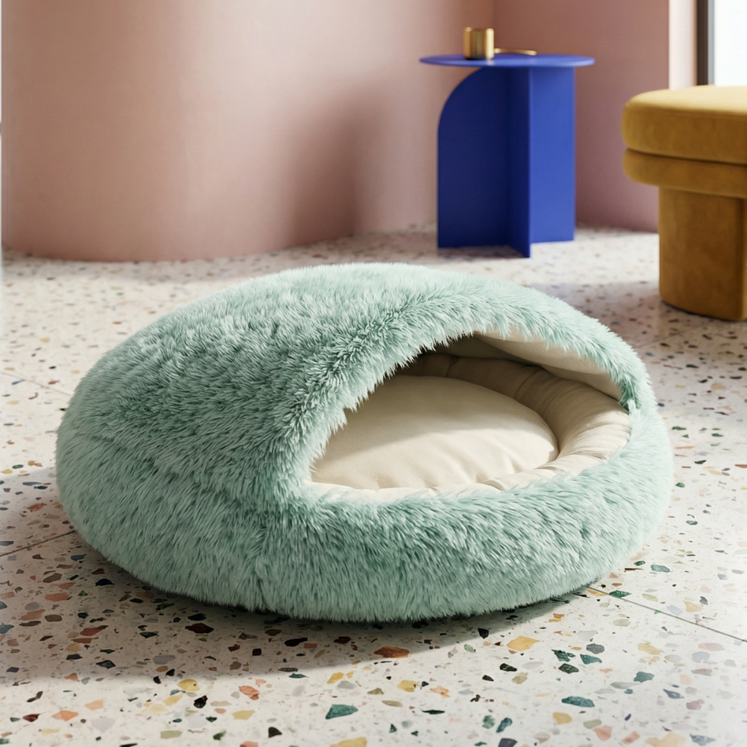 Cozy Shell Cave Pet Bed