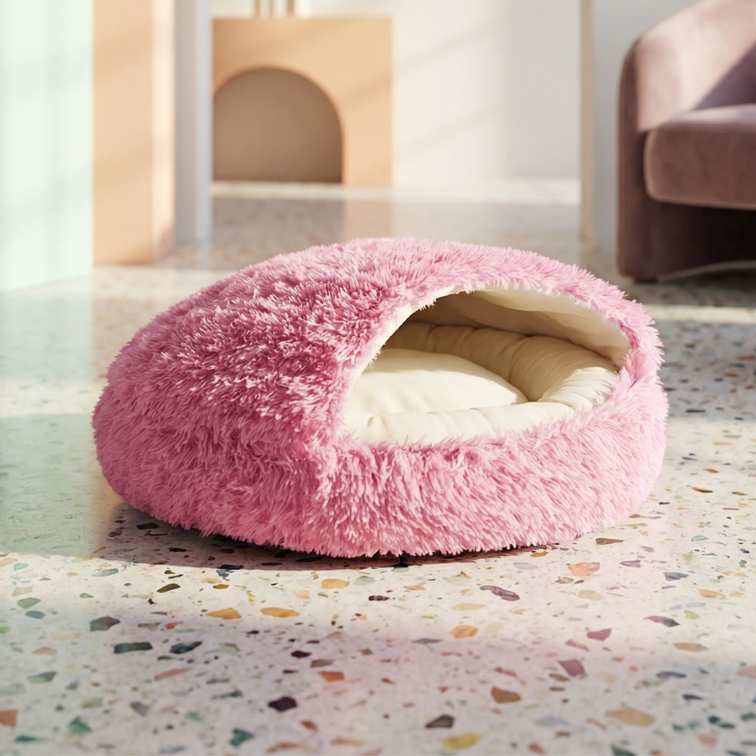 Cozy Shell Cave Pet Bed
