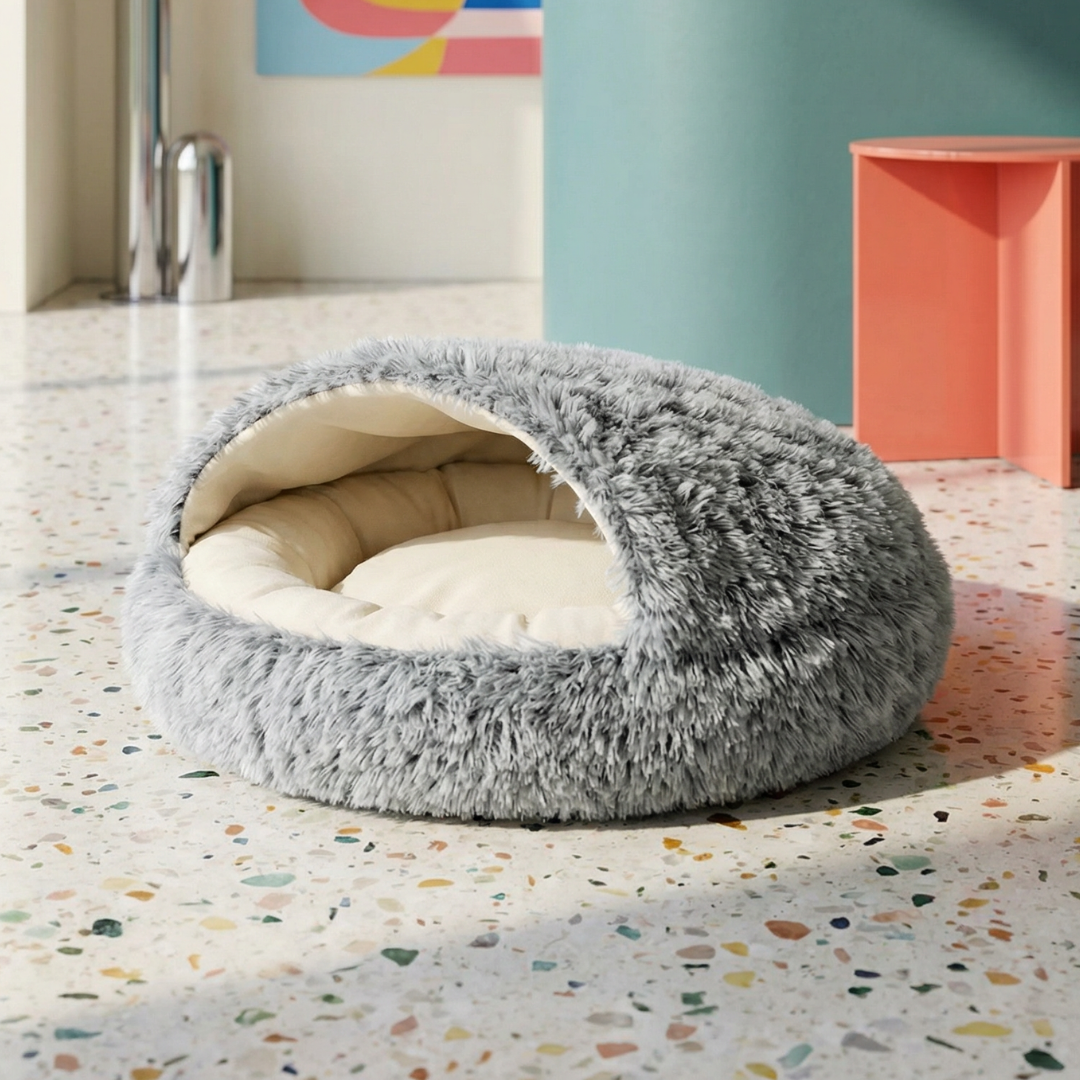 Cozy Shell Cave Pet Bed